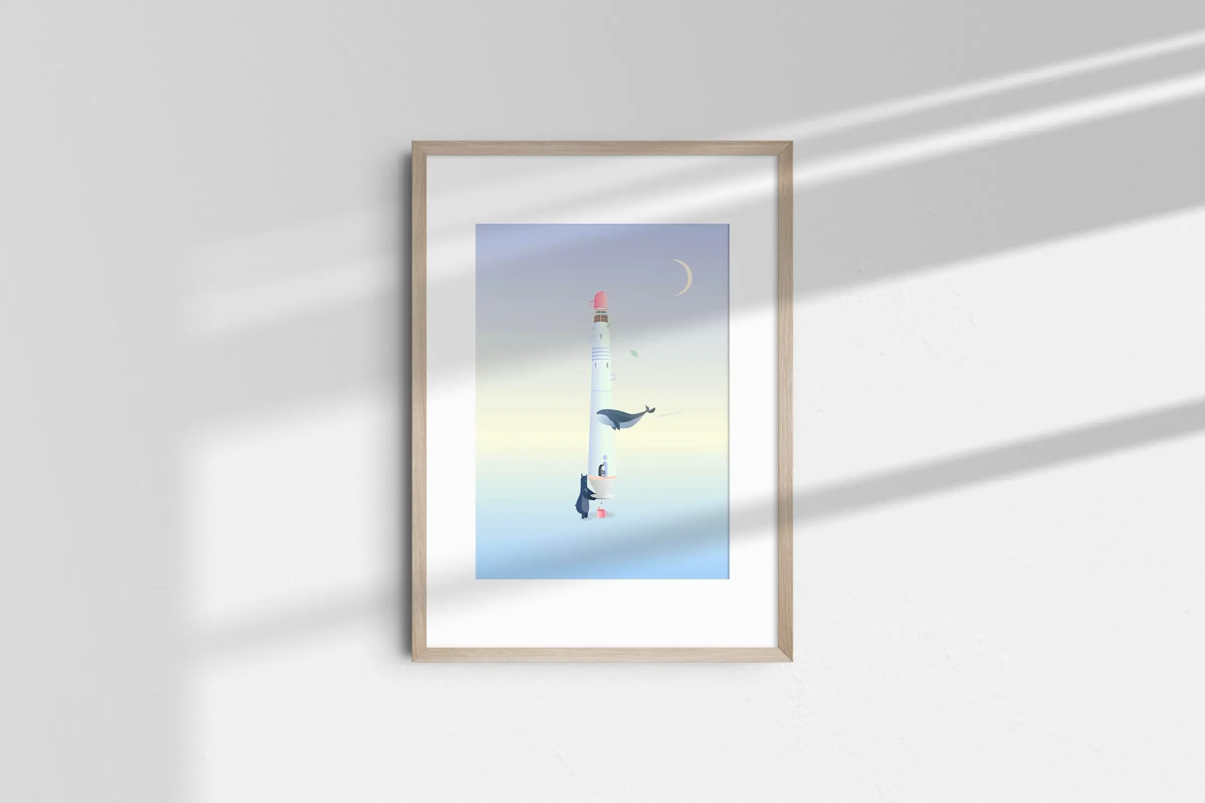 Le phare café — Illustration 3, impression giclée fine art